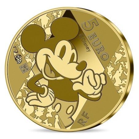 5 Euros France 2023, en or, Coffret BE, 100 ans de Disney