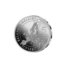 Pièce de 5 Euros Belgique 2019, BU coincard colorisée, 90 ans de Tintin