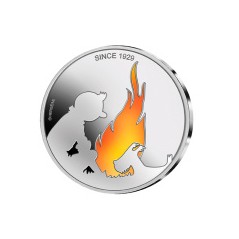 Pièce de 5 Euros Belgique 2019, BU coincard colorisée, 90 ans de Tintin