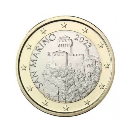 1 Euro Saint-Marin 2023, UNC, face nationale La deuxième tour "LA CESTA"