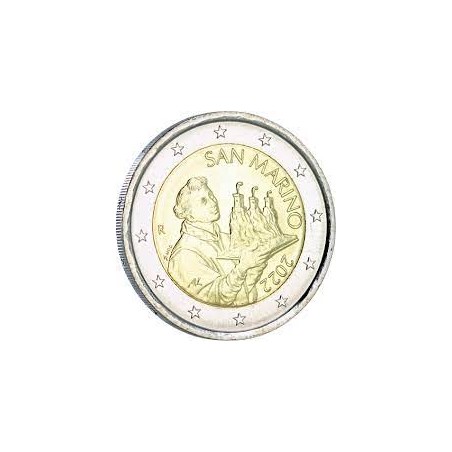 Pièce de 2 Euros Saint-Marin 2022, UNC, face nationale La deuxième tour "LA CESTA"