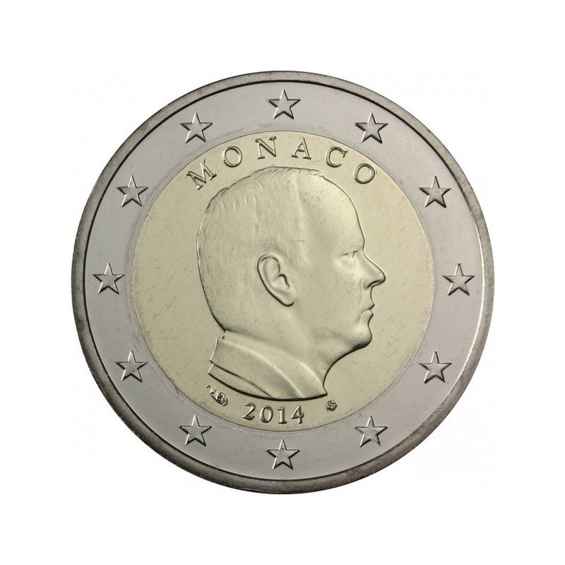 2 Euros Monaco 2014, UNC, Face nationale Prince Albert II