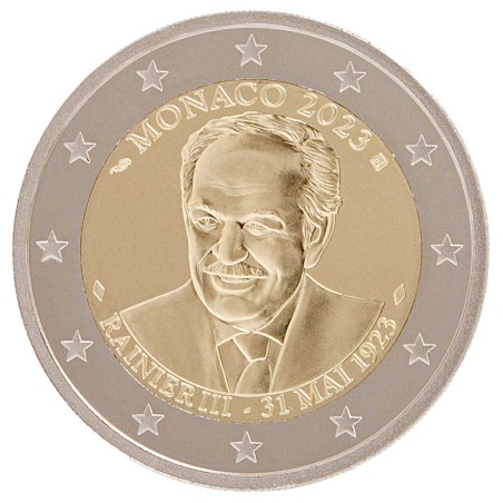 2 Euros Monaco 2023, Coffret BE, 100ème anniversaire du Prince Rainier III