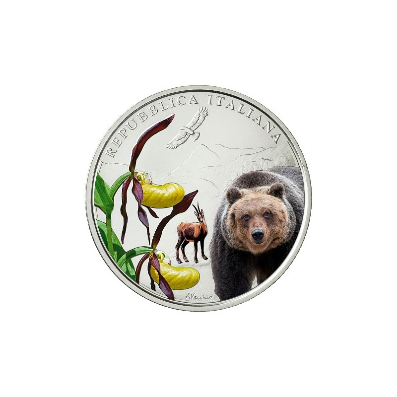Pièce de 5 Euros argent Italie 2023, Coffret BU, Parc National des Abruzzes Pièce de 5 Euros argent Italie 2023, Coffret BU, Parc National des Abruzzes