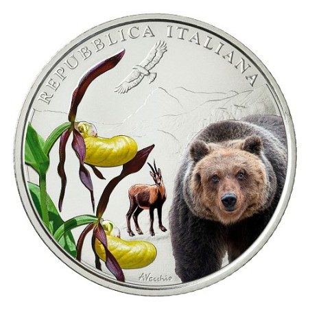 Pièce de 5 Euros argent Italie 2023, Coffret BU, Parc National des Abruzzes