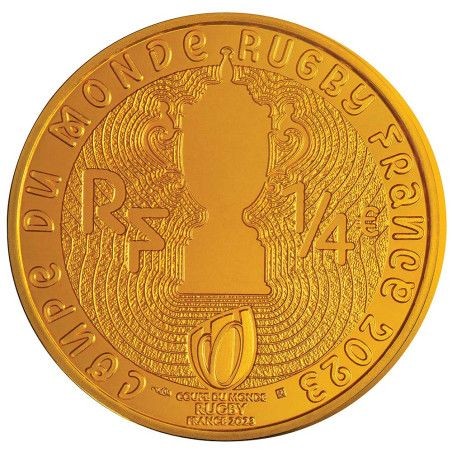 1/4 d'Euro France 2023, UNC, Monnaie de Paris - Irlande - Coupe du Monde de Rugby 2023