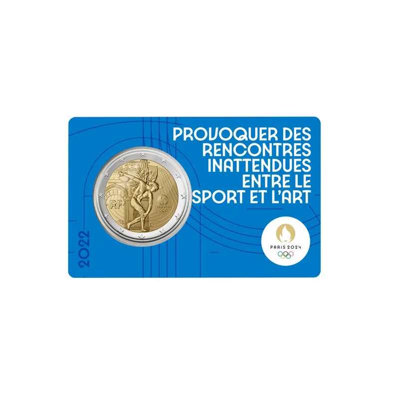 2 Euros France 2022, BU Coincard, Le Génie JO Paris 2024, Version Bleue