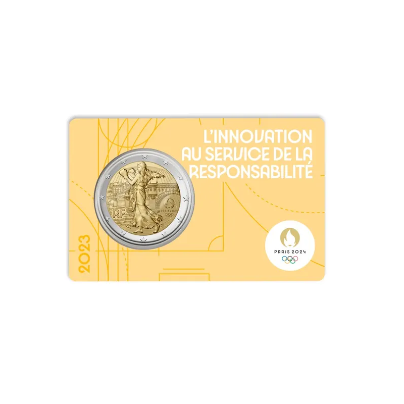 2 Euros France 2023, BU Coincard, La Semeuse JO Paris 2024, Version Jaune