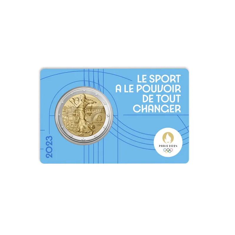 2 Euros France 2023, BU Coincard, La Semeuse JO Paris 2024, Version Bleue