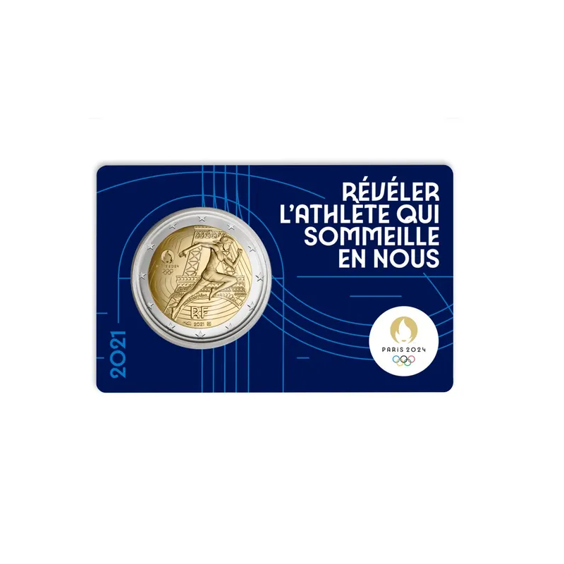 2 Euros France 2021, BU Coincard, Marianne JO Paris 2024, Version Bleue