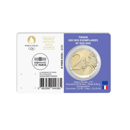 2 Euros France 2021, BU Coincard, Marianne JO Paris 2024, Version Violette