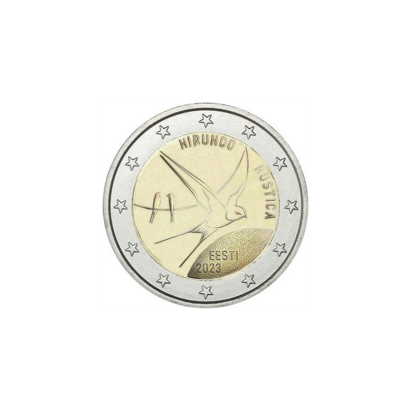 2 Euros Estonie 2023, UNC, Hirondelle rustique