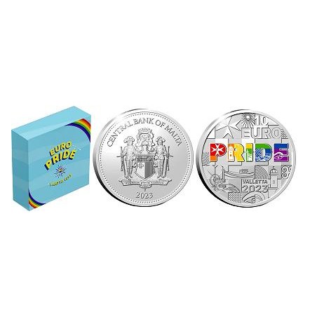Pièce de 10 € BE argent Malte 2023, EuroPride