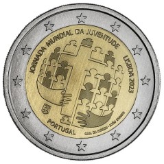 2 Euros Portugal 2023, UNC, Journée mondiale de la jeunesse