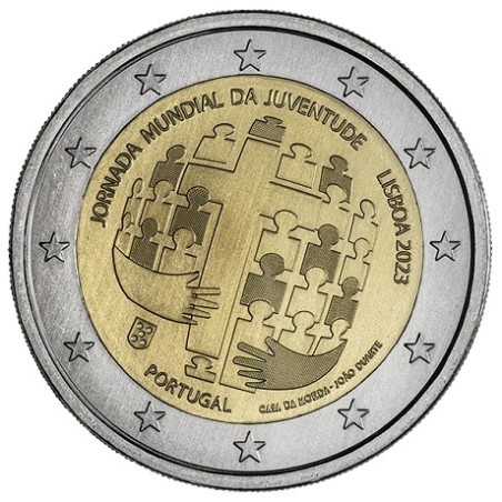 2 Euros Portugal 2023, Coffret BE, Journée mondiale de la jeunesse