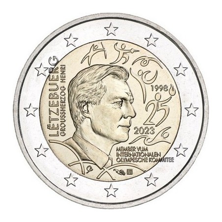 2 Euros Luxembourg 2023, UNC, Grand-Duc Henri membre du CIO