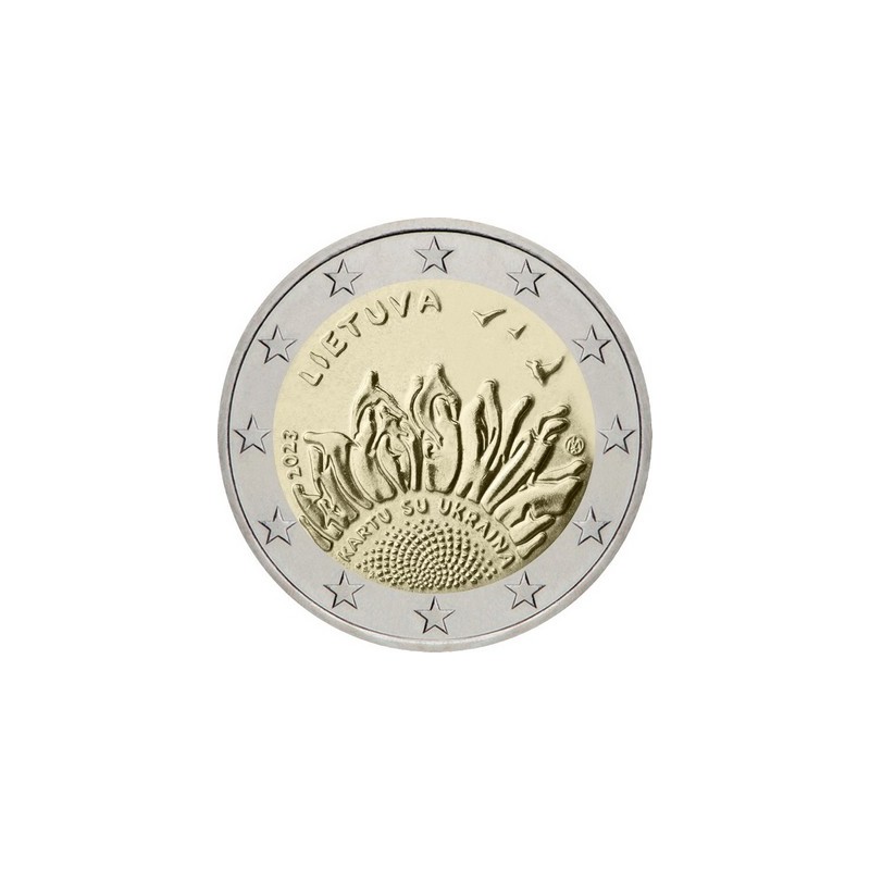 2 Euros Lituanie 2023, UNC, Ensemble avec l'Ukraine