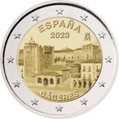 2 Euros Espagne 2023, UNC, Vieille ville de Caceres