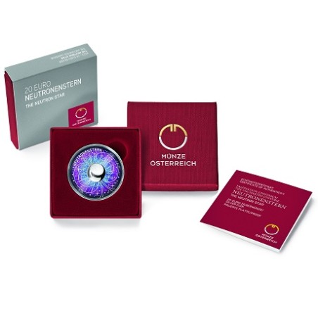 20 Euros Autriche 2023, Argent, Coffret BE, Etoile à neutrons