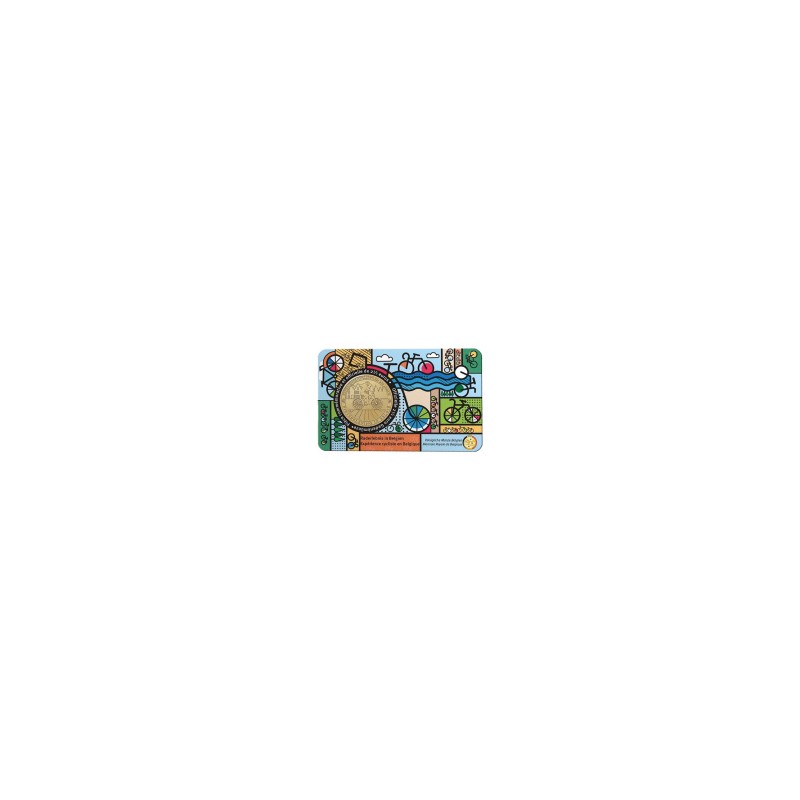 Pièce de 2,50 Euros Belgique 2023, BU coincard version flamande, Cyclisme Pièce de 2,50 Euros Belgique 2023, BU coincard version flamande, Cyclisme