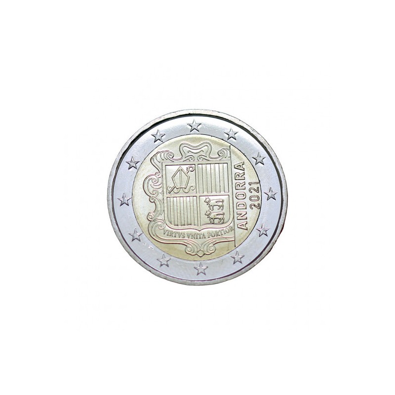 2 Euros Andorre 2021, UNC, Armoiries