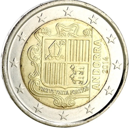 2 Euros Andorre 2014, UNC, Armoiries