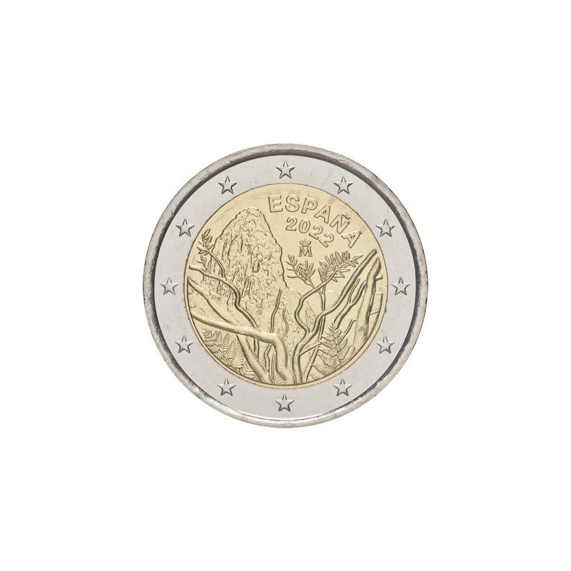 2 Euros Espagne 2022, UNC, Parc National de Garajonay