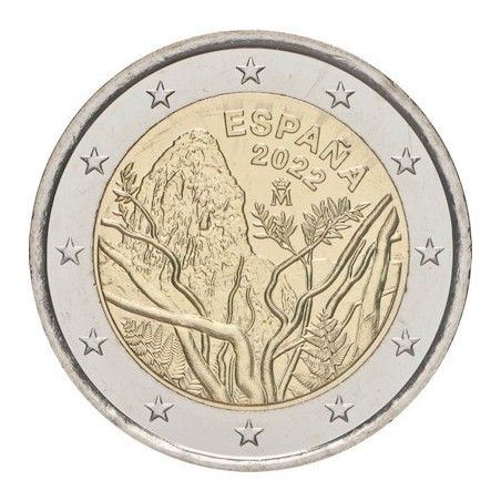 2 Euros Espagne 2022, UNC, Parc National de Garajonay