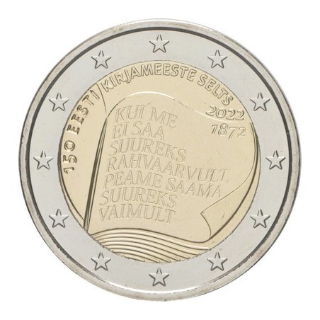 2 Euros Estonie 2022, UNC, Société littéraire