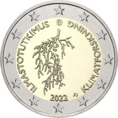 2 Euros Finlande 2022, UNC, Recherche sur le climat