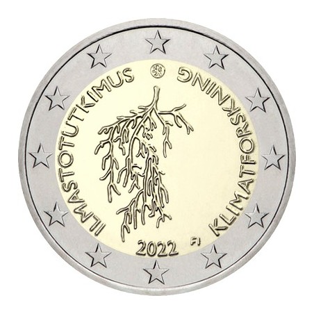 2 Euros Finlande 2022, UNC, Recherche sur le climat