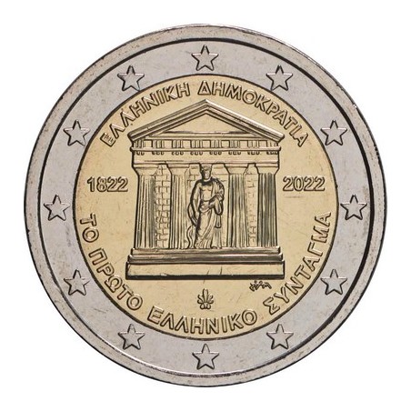 2 Euros Grèce 2022, UNC, 200 ans de la constitution Grecque