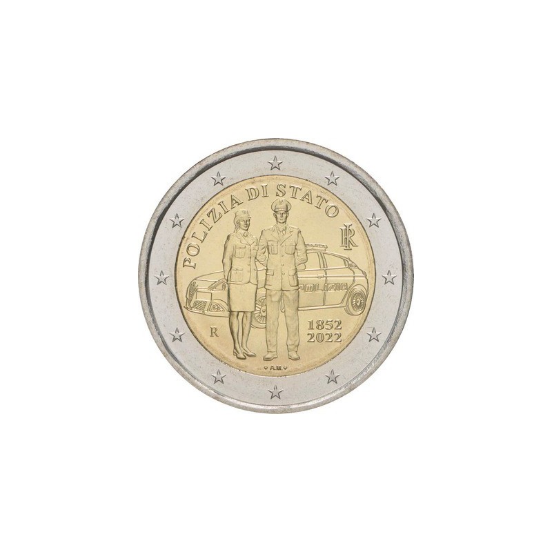 2 Euros Italie 2022, UNC, 170 ans de la Police Italienne