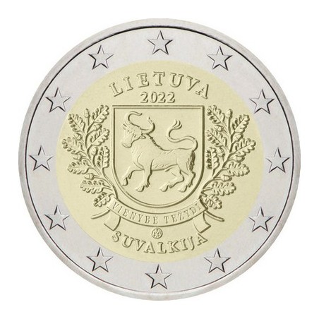 2 Euros Lituanie 2022, UNC, région historique de Suvalkija