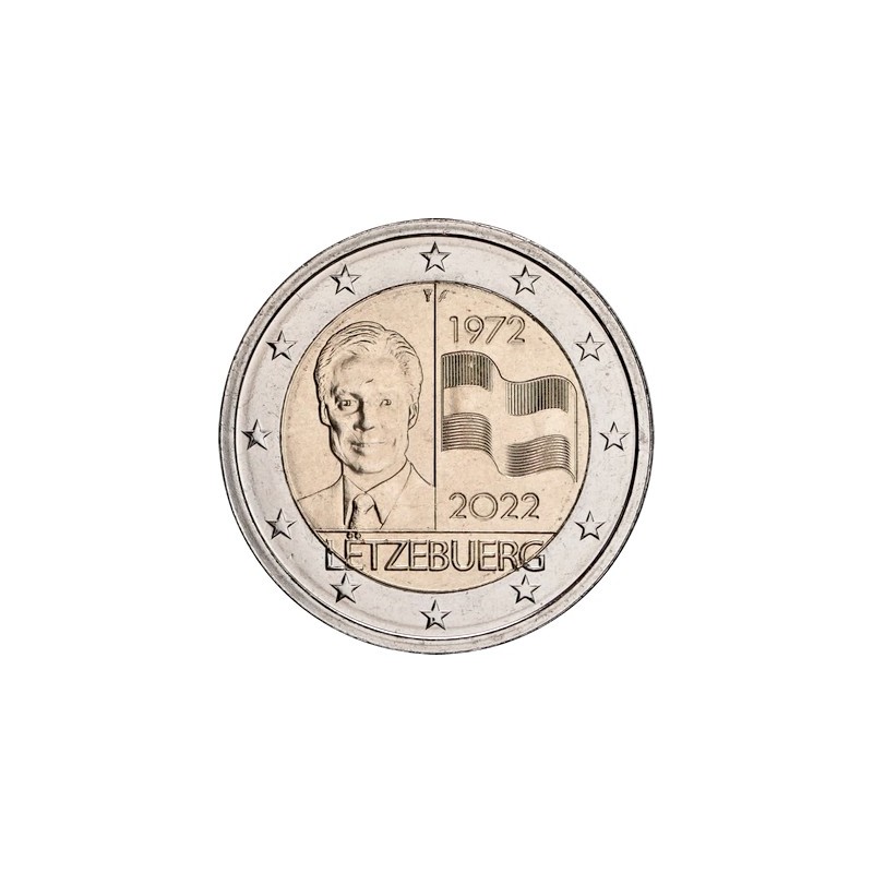 2 Euros Luxembourg 2022, UNC, 50 ans du drapeau tricolore