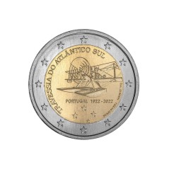 2 Euros Portugal 2022, UNC, Traversée Atlantique Sud