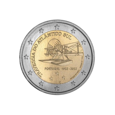 2 Euros Portugal 2022, BU sous blister, Traversée Atlantique Sud