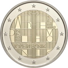 2 Euros Slovénie 2022, UNC, Naissance de Joze Plecnik