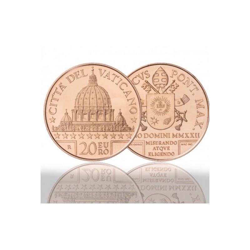 20 Euros cuivre Vatican 2022, UNC en coffret, Basilique Saint-Pierre