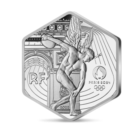 10 Euros France 2022, Argent, UNC, Le Génie au lancé de disque