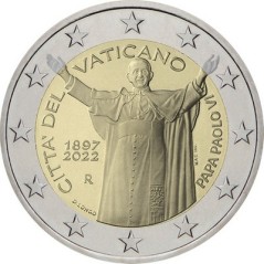 2 Euros Vatican 2022, Coffret BU, 125 ans de la Naissance du pape Paul VI