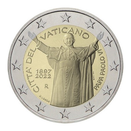 2 Euros Vatican 2022, Coffret BU, 125 ans de la Naissance du pape Paul VI