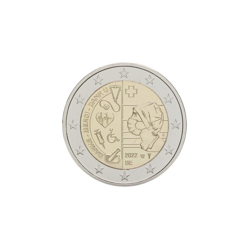 2 Euros Belgique 2022, BU coincard version flamande, Merci au Personnel Hospitalier