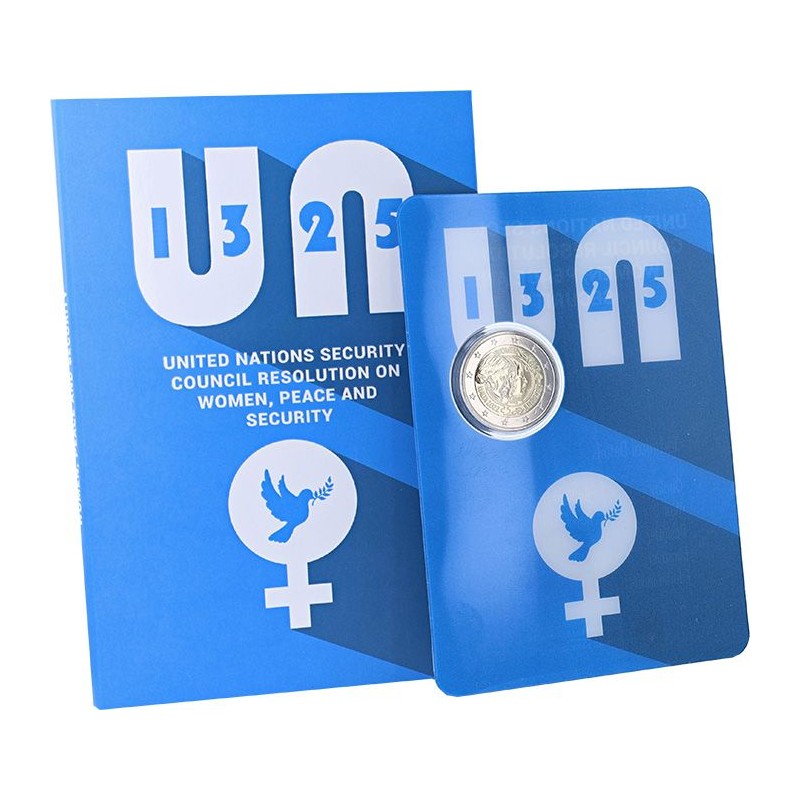 Pièce de 2 Euros Malte 2022, BU sous coincard, ONU - La paix et la sécurité pour les femmes Pièce de 2 Euros Malte 2022, BU sous coincard, ONU - La paix et la sécurité pour les femmes