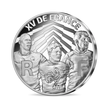 Pièce de 10 Euros France 2022, Argent, Coffret BE, XV de France rugby