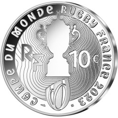 Pièce de 10 Euros France 2022, Argent, BE, Coupe du monde de rugby