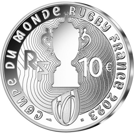 Pièce de 10 Euros France 2022, Argent, BE, Coupe du monde de rugby
