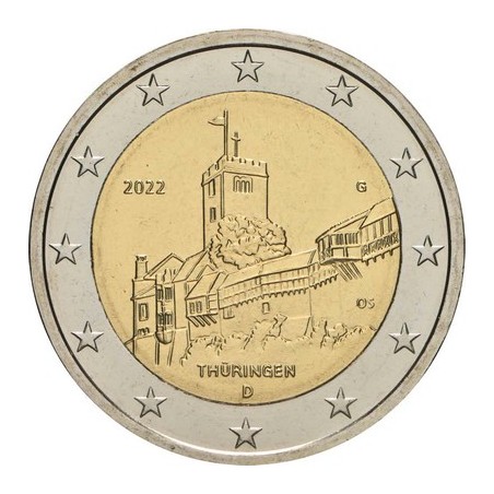 Série 2 Euros Allemagne 2022, BU sous coincard, Château de Wartburg, 5 ateliers