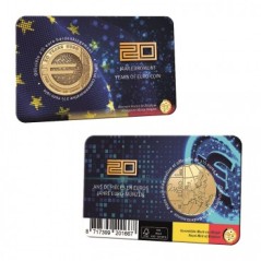 Pièce de 2,50 Euros Belgique 2022, BU coincard version française, 20 ans de l'euro