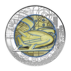 Pièce de 25 Euros Autriche 2021, BU argent et niobium, Mobilité intelligente (Smart mobility)